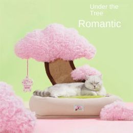 Mats Sakura Tree Cat Litter Sleeping Cat Scratch Pad Warm Cat Bed All Season Cute Cat Pet Bed Cat Litter