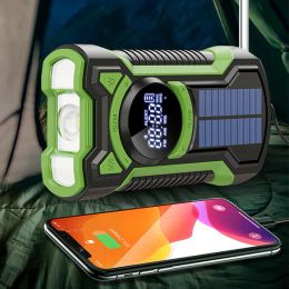 Speakers Multifunction Radio Hand Crank Solar USB AM/FM/NOAA Weather Radios Bluetooth 5.3 Speaker Emergency Flashlight Power Bank