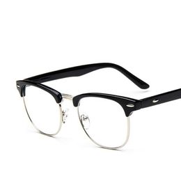 Glass Frames For Men Retro 2021 Brand Korean Style Metal Eyeglass Man Women Half Round Vintage Frame Glasses Fashion Sunglasses246x