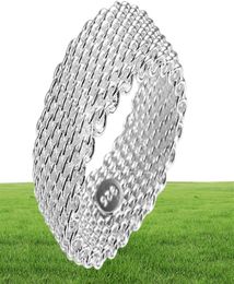 New European and American Ring Fashion Silver Plated Mesh Weaving Silver Jewelry Whole9481002