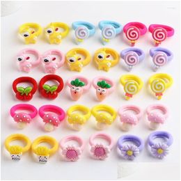 Hair Accessories 10/40Pcs/Lot Baby Cute Cartoon Girl Elastic Ropes Ties Girls Ponytail Holder Headband Band Drop Delivery Dhhyn