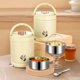 Dinnerware 1.8L Insulated Lunch Box Electric Heated Stainless Steel Storage Container Portable Student Office Worker