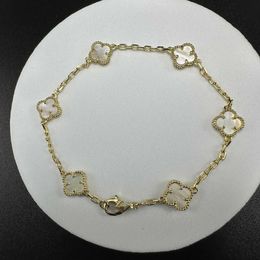 Designer Jewelry Bracciale di lusso Catena di collegamento Vanca Mini piccolo trifoglio Six Flower Gold Gold Fritillaria Bracciale 29xs