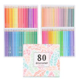 Pencils 80 Color Macaron Color Pencil Set Professional Drawing Pen Comic Sketch Design Stroke Pen School Stationery Art Supplies