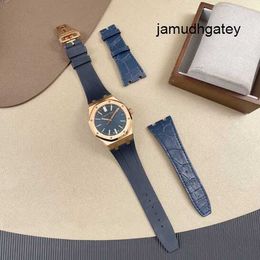 Brand Female Wrist Watch AP Wristwatch Mens Watch Royal Oak Series 15510OR Rose Gold Blue Plate Automatic Mechanical Mens Fashion Casual Business Watch