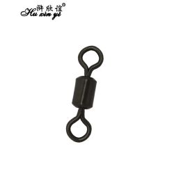 Fishhooks HXY SIZE 2# Matt Black Carp Fishing Rolling Swivel Connector Different Length Ocean Fishing Hook Accessories