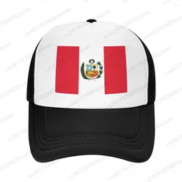 Berets PERU FLAG Mesh Baseball Cap Summer Outdoor Men Women Fashion Sport Hats Hip Hop Trucker