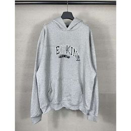 High Version Men Sweaters Loose Hooded Balencigas Hoodies Paris Sleeved Hoodie Sweater b Long Family Adhesive Tape Casual Paper Letter Printing Unisex K09O 0YZ