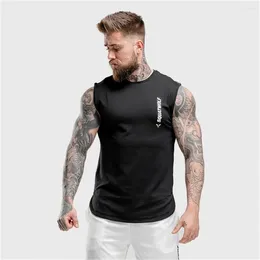Men's Tank Tops 2024 Mens Sleeveless Vest Wild Style Summer Cotton Male Gyms Clothing Undershirt Fitness Tanktops