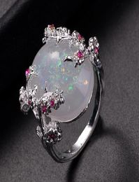 European rhinestone crystal opal stone branch flower ring Eu size 6 to 109283306