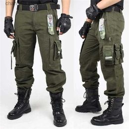 Men's Pants CARGO PANTS Overalls Male Mens Army Clothing TACTICAL PANTS MILITARY Work Many Pocket Combat Army Style Men Straight Trousers T240227