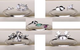 SHINING Pearl Rings Setting Zircon Solid 925 Silver Ring Setting Ring Mounting Ring Blank DIY Jewellery 5 Styles Mix DIY Gift8381742