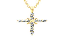 N41001 Retro Silver Charm Pendant Full Ice Out CZ Simulated Diamonds Catholic Crucifix Necklace With Long Cuban Chain9752947