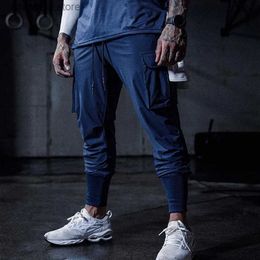 Men's Pants US SIZE Mens Gym Quick Drying Running Jogging Cargo Pants Man Long Trousers Fitness Sweatpants Casual Sport Trackpants T240227