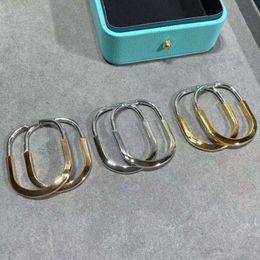 Heart Gold Earrings Designer for Women Colourful Half Diamond Lock Head New Lockv Electroplated 18k