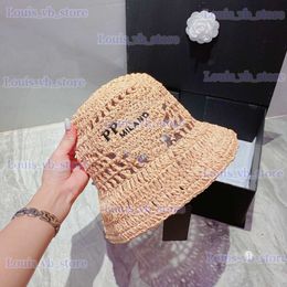 Cappelli a tesa larga Cappelli a secchiello Cappello a secchiello in paglia di rafia Cappellino firmato per uomo Donna Baseb tutti i berretti Beanie Casquettes cappelli da pescatore secchi patchwork Estate di alta qualità T2