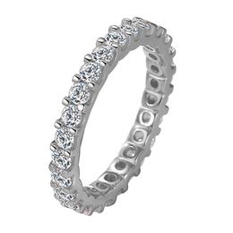 Classic 3mm Women Imitate Diamond Engagement Ring Luxury Cubic Zirconia Eternity Wedding Band Rings Lovers Gift Size 6-10