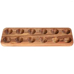 Jewellery Pouches 12 Holes Japanese Style Wooden Double Row Egg Storage Box Home Organiser Rack Eggs Holder Kitchen Decor Accessories