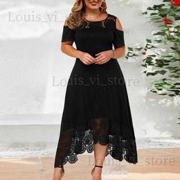 Basic Casual Dresses Oversized Long Dress for Women Clothing 2023 Summer Plus Size Elegant Vestidos Dress Female Party Black Formal Occas Dress T240227