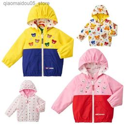Rash Guard Shirts Childrens clothing 2022 summer Japanese boys and girls cartoon all bear wearing jackets Q240227