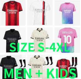 REIJNDERS RAFA LEAO Soccer Jerseys GIROUD IBRAHIMOVIC 23 24 AC BENNACER PULISIC ROMAGNOLI REBIC 2023 2024 MILANS football shirt maillot 4th men kids Child kit