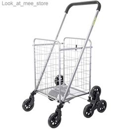 Shopping Carts Staircase climbing shopping cart shopping center rolling folding laundry basket folding multifunctional handcart lightweight foldable Q240227