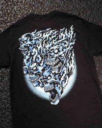 Men's T-Shirts Streetwear T Shirt Y2K Mens Hip Hop Retro Skull Graphic Print Round Neck Cotton Oversized TShirt New Harajuku Gothic Tops T240227