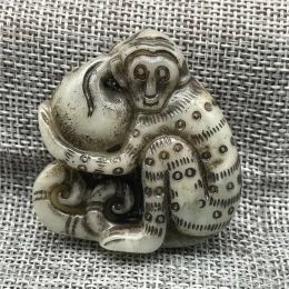 Necklaces Home Ornament Antique Monkey Jade Pendant Retro Jewelry Craft Collection