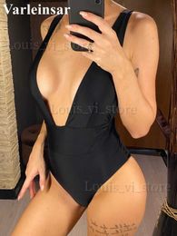 Women's Swimwear New Sexy Deep V Backless Monokini High Cut Women Swimwear One Piece Swimsuit Female Padded Bather Bathing Suit Swim Lady V1035 T240227