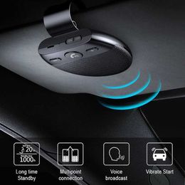 Bluetooth Car Kit Wireless Vehicle Car Bluetooth V5.0 Speakers Handsfree Car Kit Hands-free Bluetooth Speakerphone Sun Visor Music Player With MicL2402