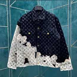 Men's Jackets designer 10a Top Quality Mens Coat Luxury Designer 24ss Spring Autumn New Destroyed Flower denim jacket Men casual loose Tops S M L XL