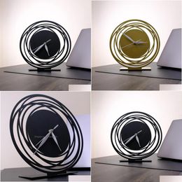 Desk & Table Clocks Modern Circle Desk Clock Office Decors Drop Delivery Home Garden Home Decor Clocks Dhn9W