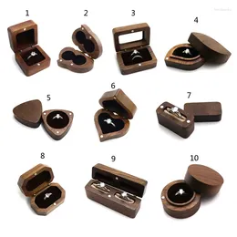 Jewellery Pouches Unique Engagement Ring Box For Proposal Wooden Men 066C