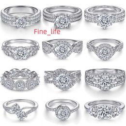 Silver Engagement Rings Jewellery Women Tarnish Free Rhodium Plating 925 Sterling Silver Wedding Rings