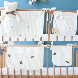 Baby Crib Organizer Storage Bags born Bedside Storage Diaper Pockets Bed Holder Hanging Bags for Infant Bedding Rails Set 240220