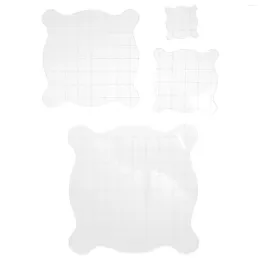 Storage Bottles 4Pcs Clear Stamping Tool With Grid Lines Stamps Blocks For Crafting Acrylic Stamp Block