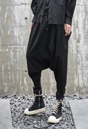 Men039s Pants Men Singer Hair Stylist Hiphop Street Hanging Crotch Spliced Single Breasted Fashion Casual Design5548131