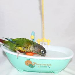 Baths Pet Parrots Automatic Bath Tub Bird Bathing Box Shower Bowl Bathroom Swimming Pool Toy Auxiliary Bird Bathing Dropshipping