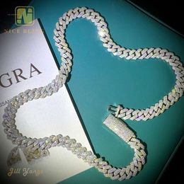 Hip Hop Jewelry Manufacturer Iced Out VVS Moissanite Gold Plated S Sterling Sier 10Mm Miami Cuban Link Chain Bracelet