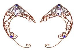 Stud Ear Clip Earrings Wrap Butterflies Nocuffs Wing Elf Cuff Wedding Filigree Fairy Crystal Jewelryzircon Elves 2210143502776