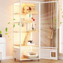 Cat Carriers Morden Style Pet Cages&houses Multi Function Cage Large Furniture Solid Wood Villa