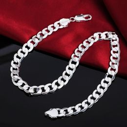 12mm 18-30 inch Length Mens Silver Color Necklace Curb Cuban Link Chain Punk Fashion Jewelry Gift259n