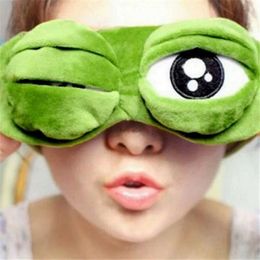 Sleep Masks Green Frog Cartoon Cute Eyes Cover The Sad 3D Eye Mask Cover Sleeping Rest Sleep Funny Gift for Adult Kids #237371