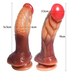Liquid Silicone Dildos With Suction Cup Big Dick Soft Anal Plug Muscular Large Phallus Sex Toys For Women Masturbation