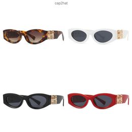 Fashion miui sunglasses designer oval frame luxury Miu womens anti-radiation UV400 personality mens retro glasses plate high grade value N6QE