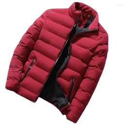 Men's Tank Tops Man's Thick Warm Parka Jackets Winter Casual Outwear Coats Solid Stand Collar Male Windbreak Cotton Padded Down Jacket