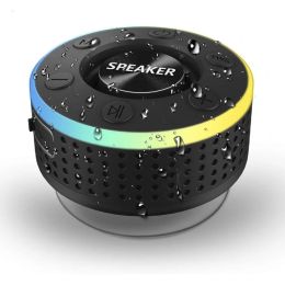 Speakers Mini Bluetooth Speaker IPX7 Waterproof Bathroom Music Speaker Suction Cup Handsfree Shower Music Palyer Bass Sound Box FM Radio