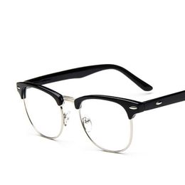 Glass Frames For Men Retro 2021 Brand Korean Style Metal Eyeglass Man Women Half Round Vintage Frame Glasses Fashion Sunglasses234J