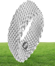 New European and American Ring Fashion Silver Plated Mesh Weaving Silver Jewellery Whole2977157