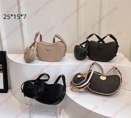 Designer Croissant bag M46828 women handbag 2-pc underarm tote fashion Shoulder Armpit bags pea Clutch wallet Hobo purse lady Luxury leather letter Satchels Sacoche